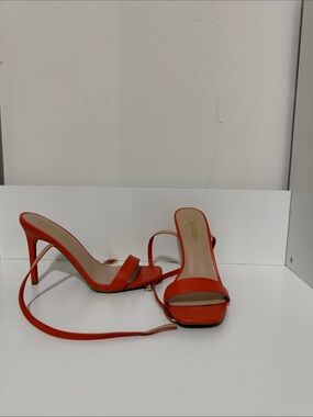 Dream Paris  Orange Strappy Stiletto Sandals
